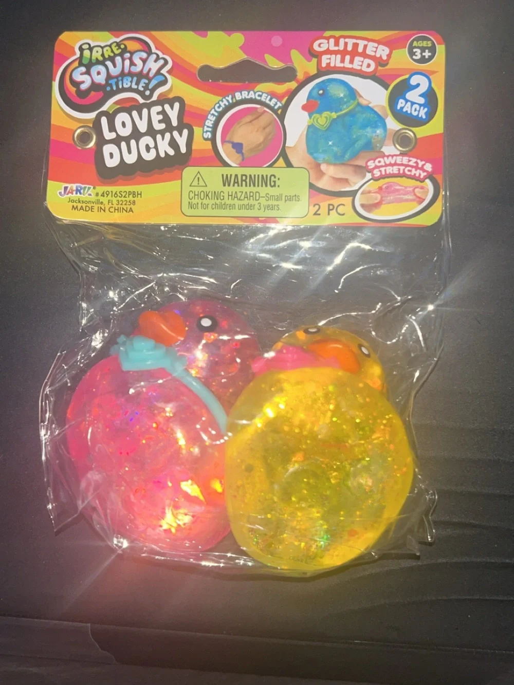 Kids Toy 2-Pack - Pink & Yellow Stretchy Squishy Ducks